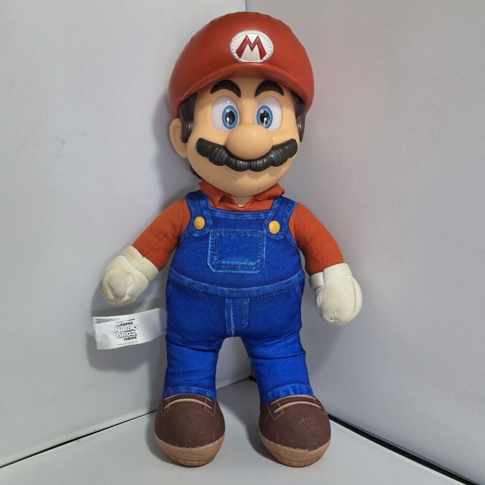 Jakks The Super Mario Bros Movie 14” Mario Poseable Plush Figure Nintendo